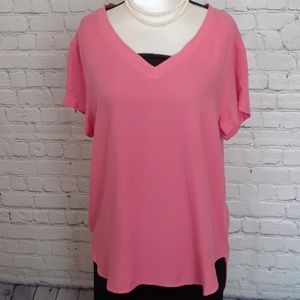 Cloth & Stone pink V neck - Hi- Lo tee  Candy Pink